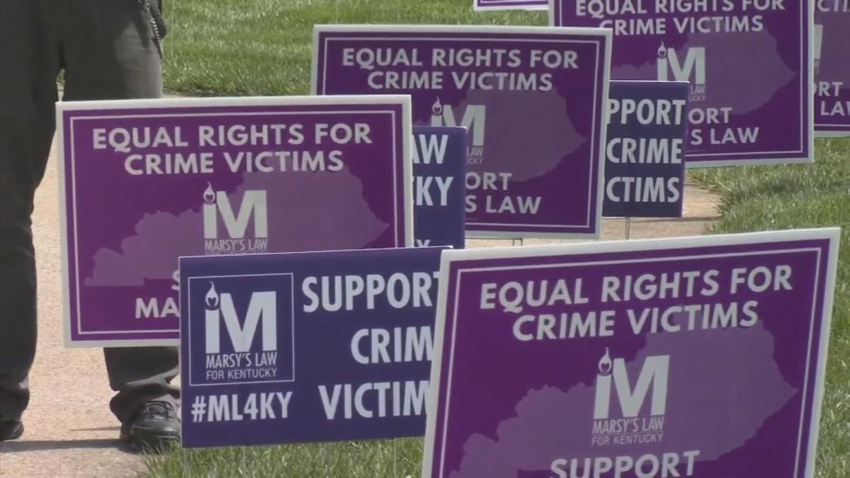 Campaign signs supporting Marsy's Law in Kentucky